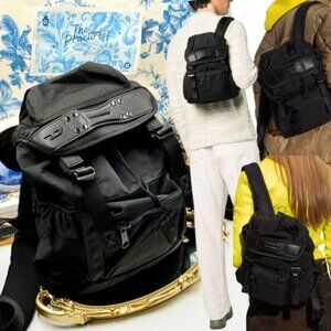 🆕 DIESEL 🧿 NWOT Black Nylon Monogrammed Backpack